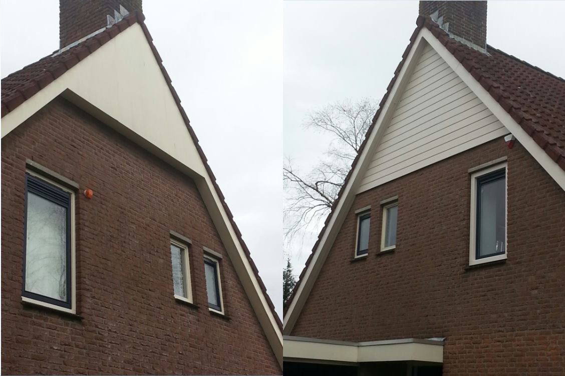 Volledige buitenzijde van de eerste verdieping gerenoveerd te Houten!